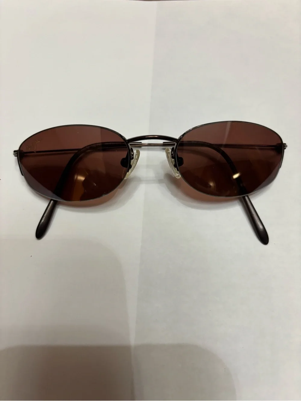 Maui Jim Rimless titanium metal frame sunglasses with Oval Brown Lens - Picture 1 of 7